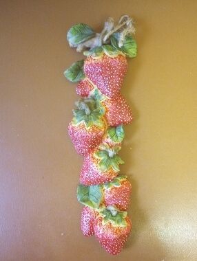 Red & Green Strawberry 3D Ceramic Kitchen Wall Decor